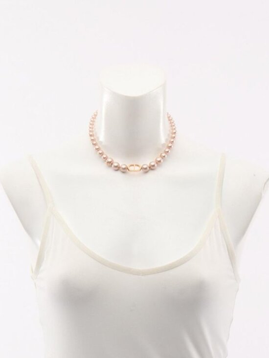 Dior Necklace CD Logo Gold Pink - Picture 6 of 7